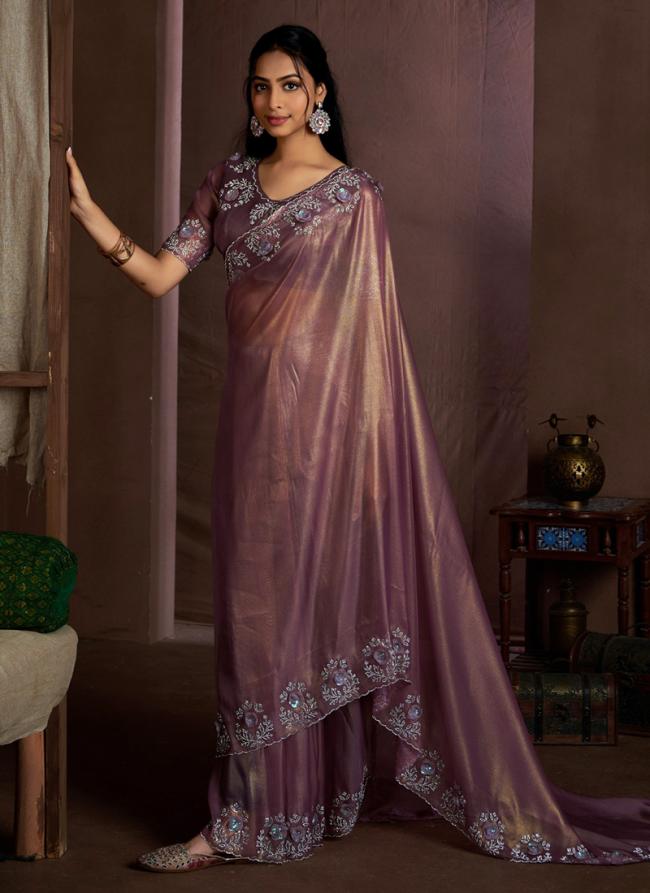 Jimmy Silk Pink Wedding Wear Hand Work Saree